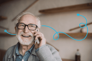 intiveo elderly man on phone
