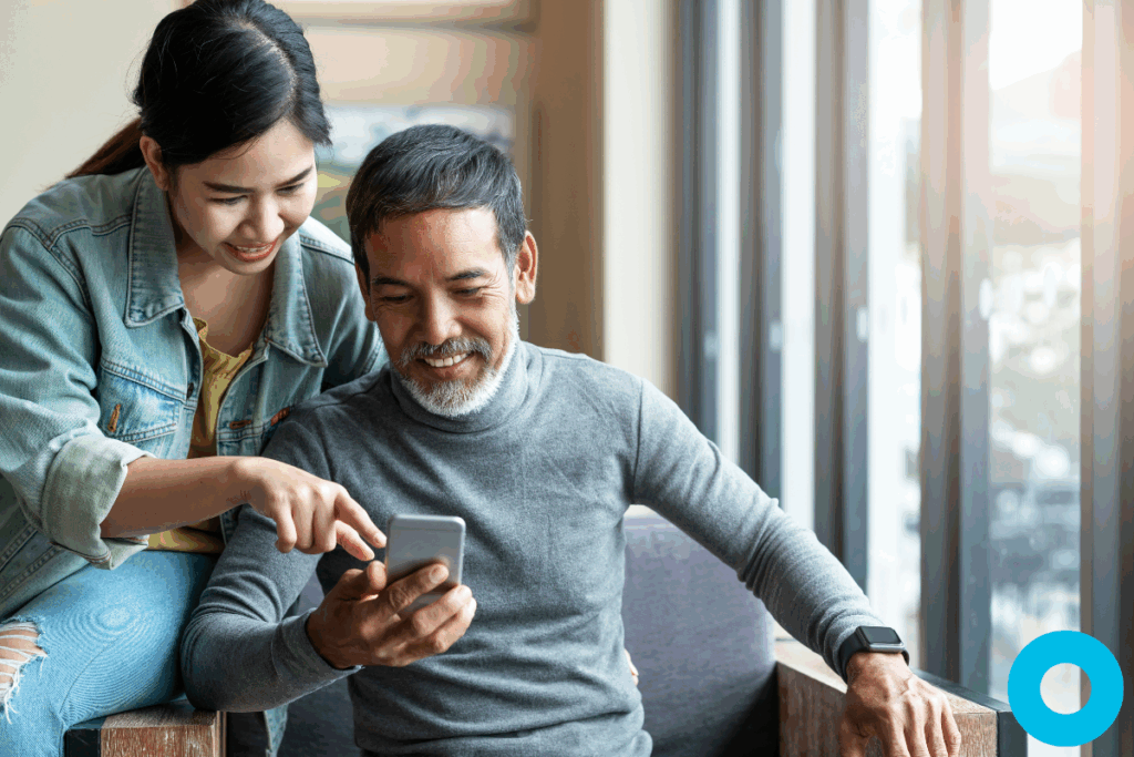 Patients answer a prompt for a social review sent by an office manager for a dental office